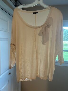GAP Cream Short-Sleeve Top with Side Bow